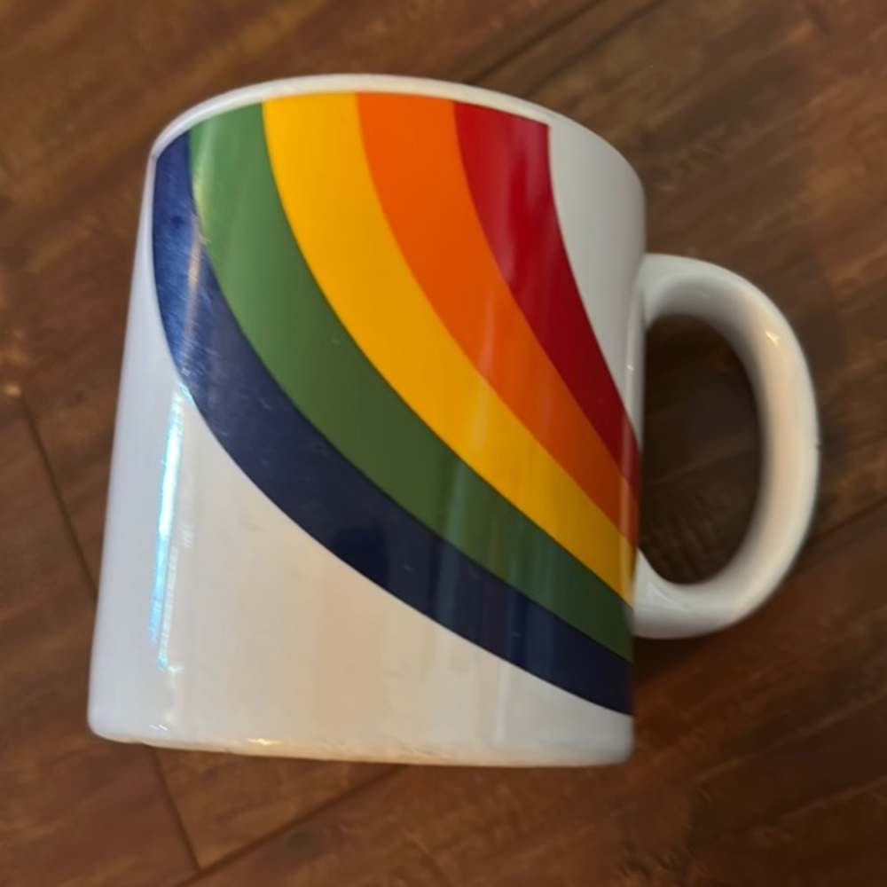 Vintage 1980s FTD Rainbow Mug Especially For You Korea Retro Coffee Cup